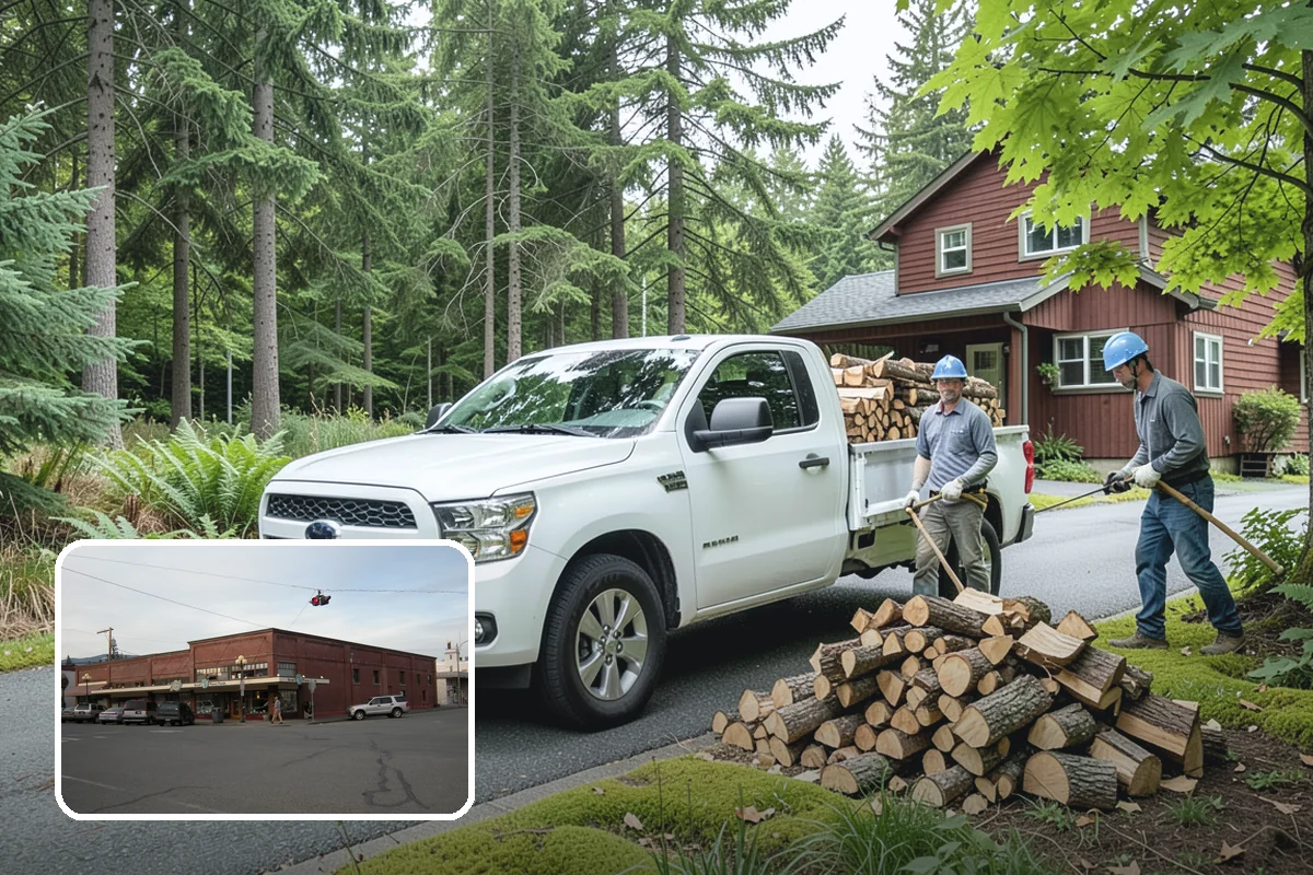 Firewood Processor Service in Sedro-Woolley, Skagit County, WA - Bucks and splits in a single continuous pass
