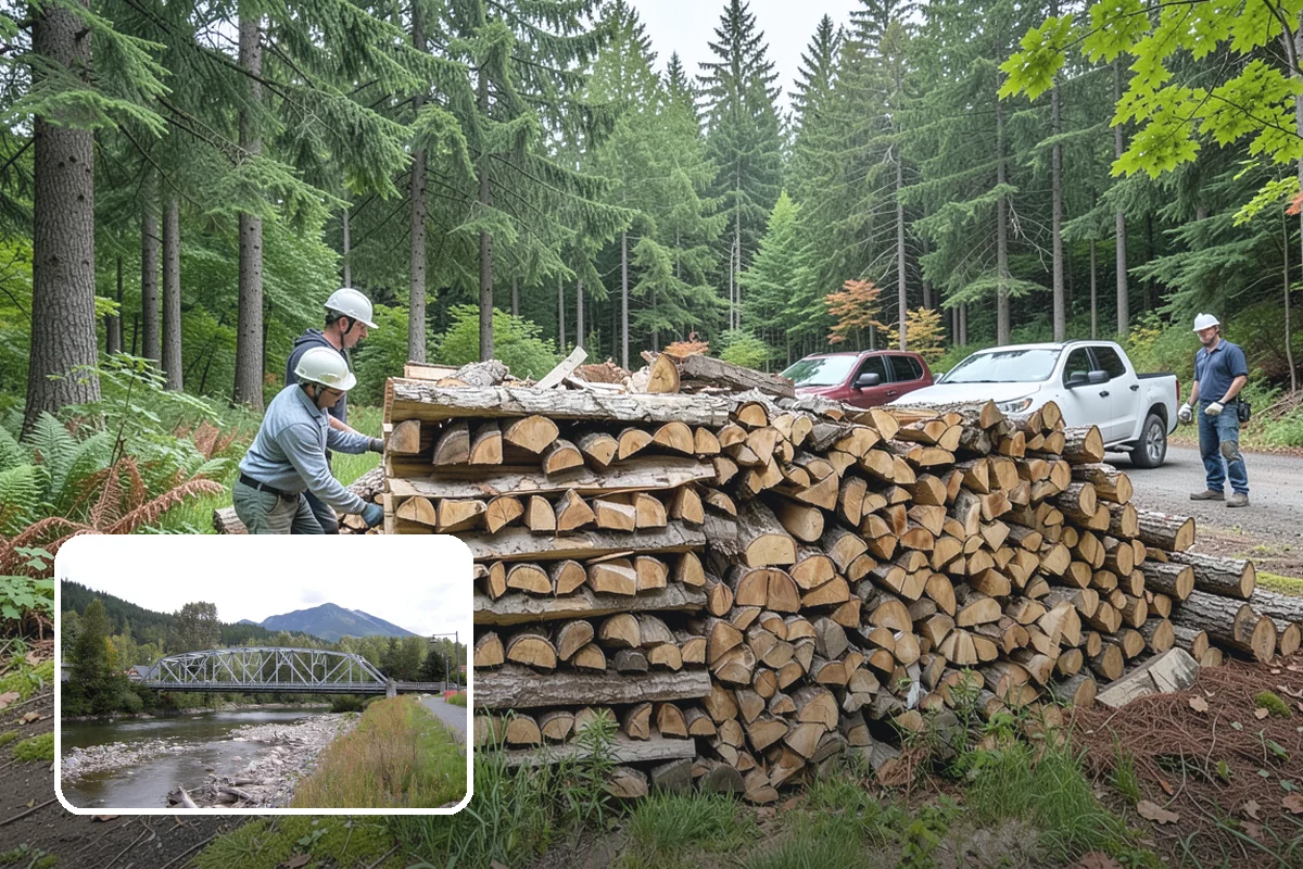 Firewood Processor Service in Skykomish, King County, WA - Bucks and splits in a single continuous pass
