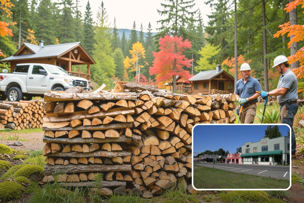 Firewood Processor Service in Snoqualmie, King County, WA - Bucks and splits in a single continuous pass