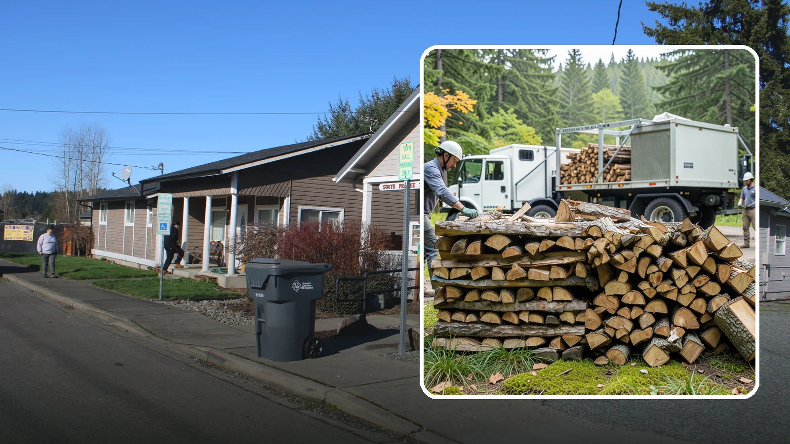 Firewood Processor Service in South Prairie, Pierce County, WA - We run a firewood processor that bucks and splits your logs in one continuous, high-volume operation.