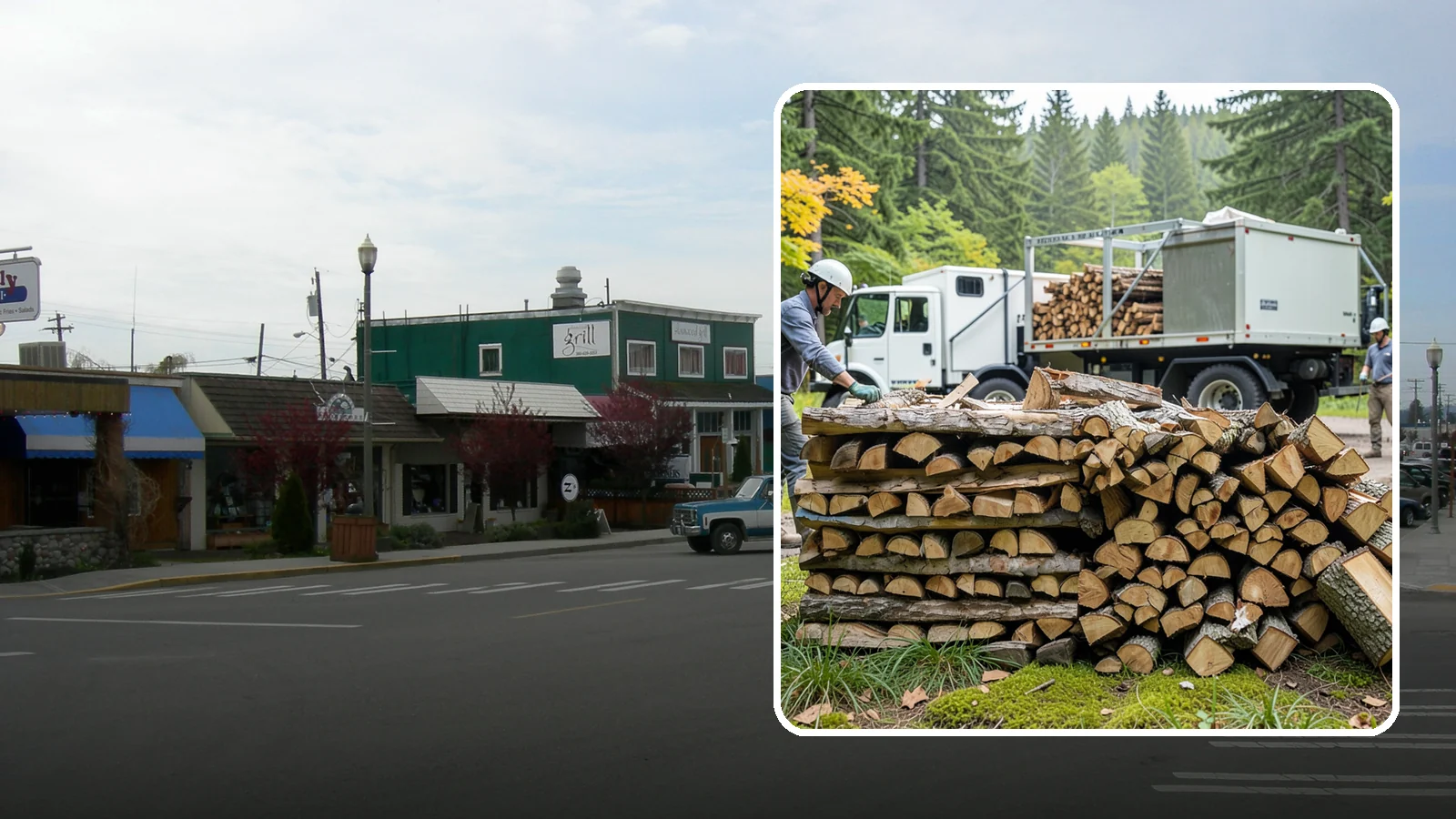 Firewood Processor Service in Stanwood, Snohomish County, WA - We run a firewood processor that bucks and splits your logs in one continuous, high-volume operation.
