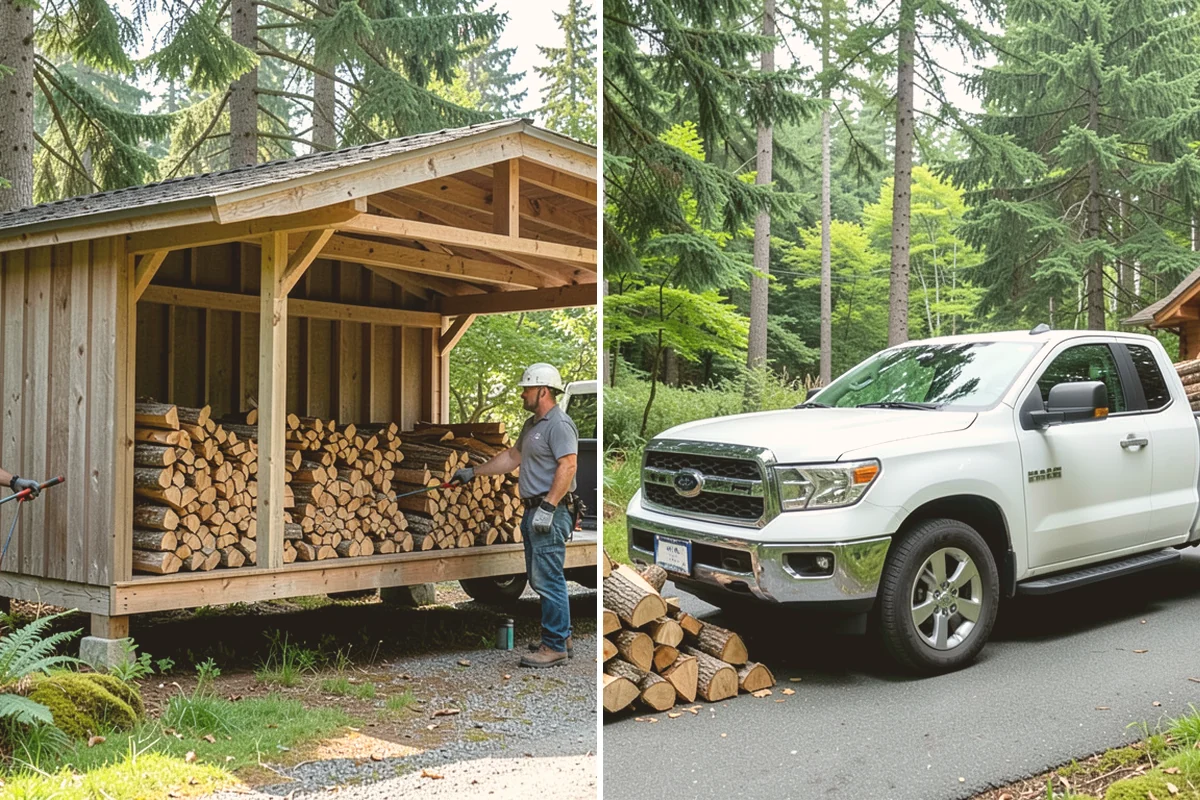 Firewood Processor Service in Stanwood, Snohomish County, WA - Assess the log volume and set length and split size