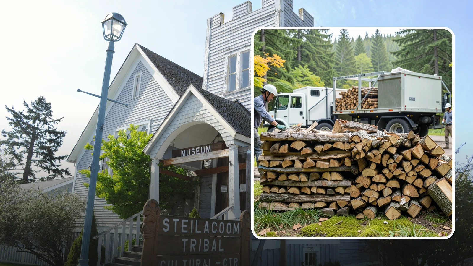 Firewood Processor Service in Steilacoom, Pierce County, WA - We run a firewood processor that bucks and splits your logs in one continuous, high-volume operation.