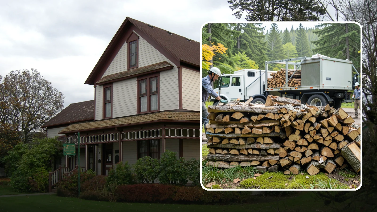 Firewood Processor Service in Sumner, Pierce County, WA - We run a firewood processor that bucks and splits your logs in one continuous, high-volume operation.