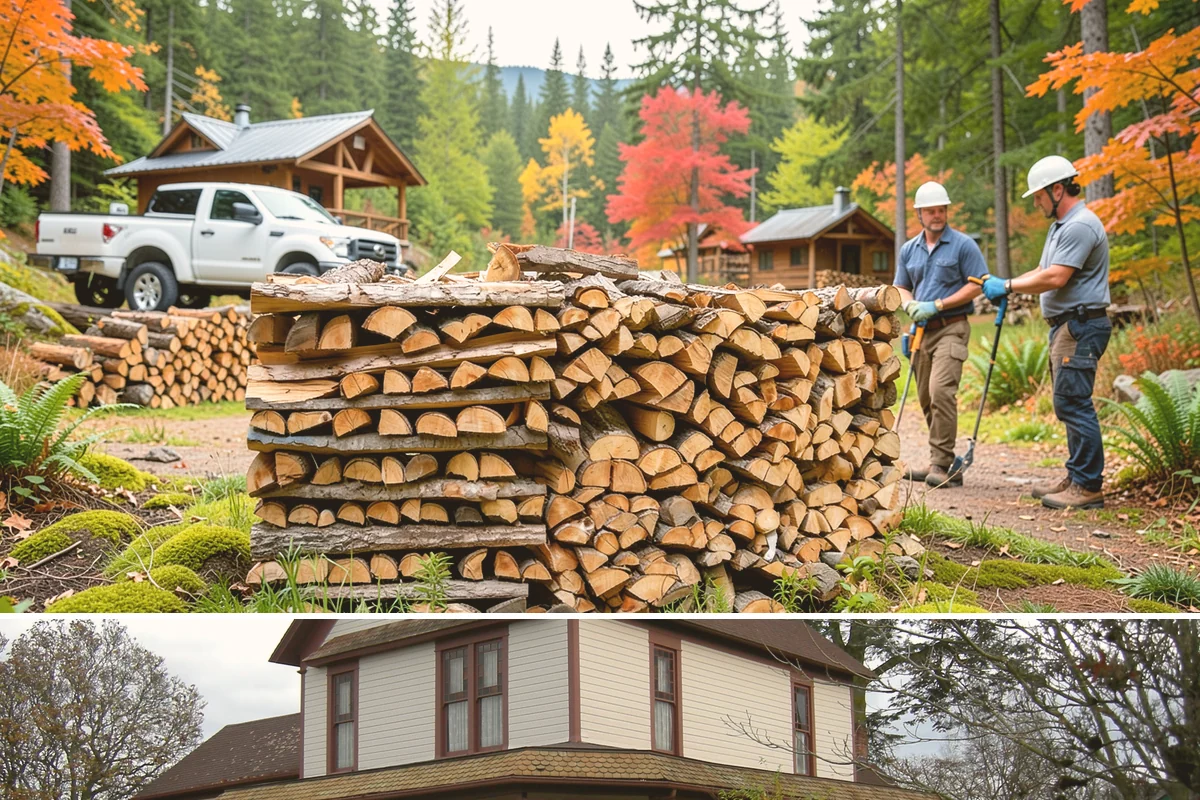 Firewood Processor Service in Sumner, Pierce County, WA - Best for fall and winter bulk processing or clearing large volumes of downed wood after major storms.