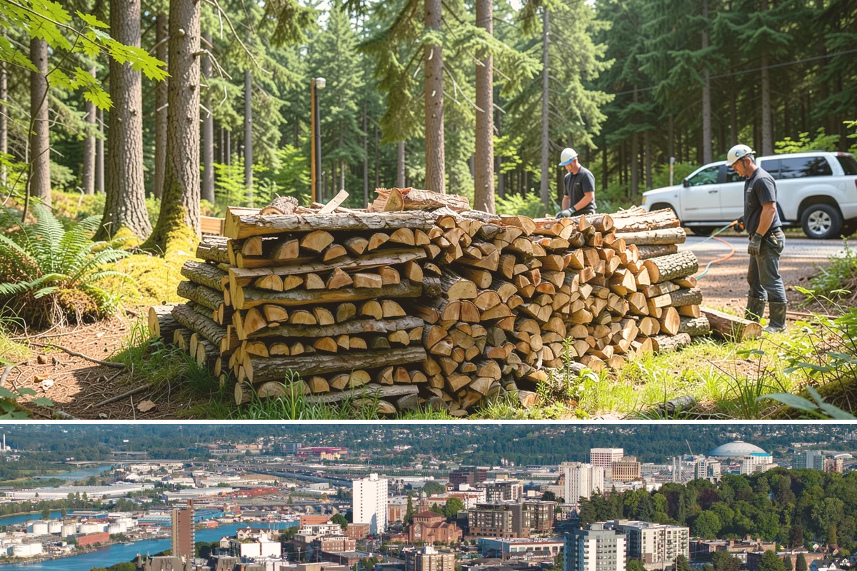 Firewood Processor Service in Tacoma, Pierce County, WA - Best for fall and winter bulk processing or clearing large volumes of downed wood after major storms.