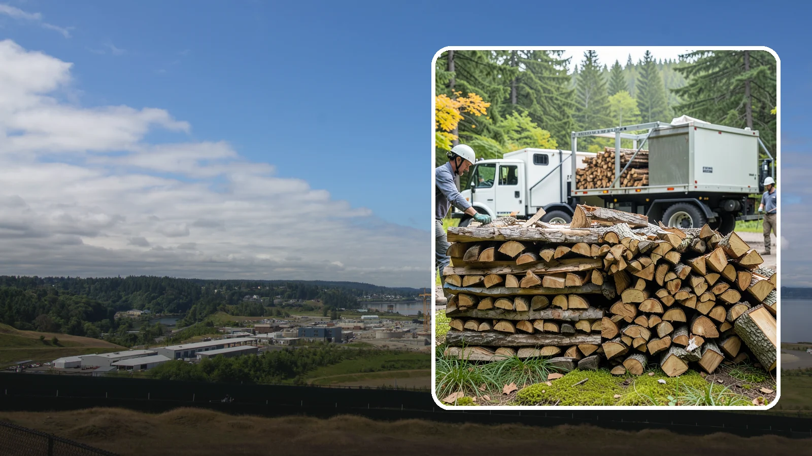 Firewood Processor Service in University Place, Pierce County, WA - We run a firewood processor that bucks and splits your logs in one continuous, high-volume operation.