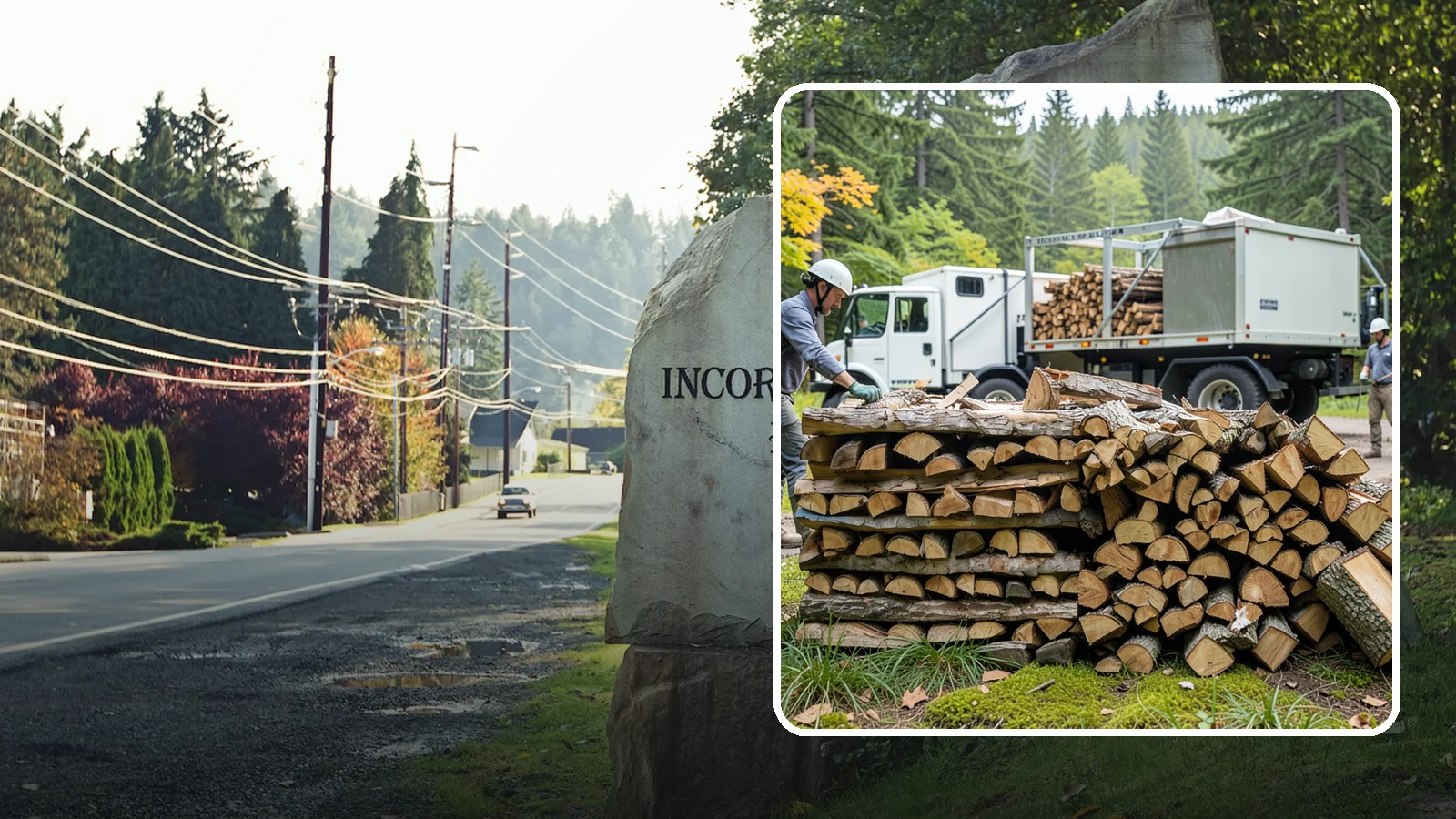 Firewood Processor Service in Wilkeson, Pierce County, WA - We run a firewood processor that bucks and splits your logs in one continuous, high-volume operation.