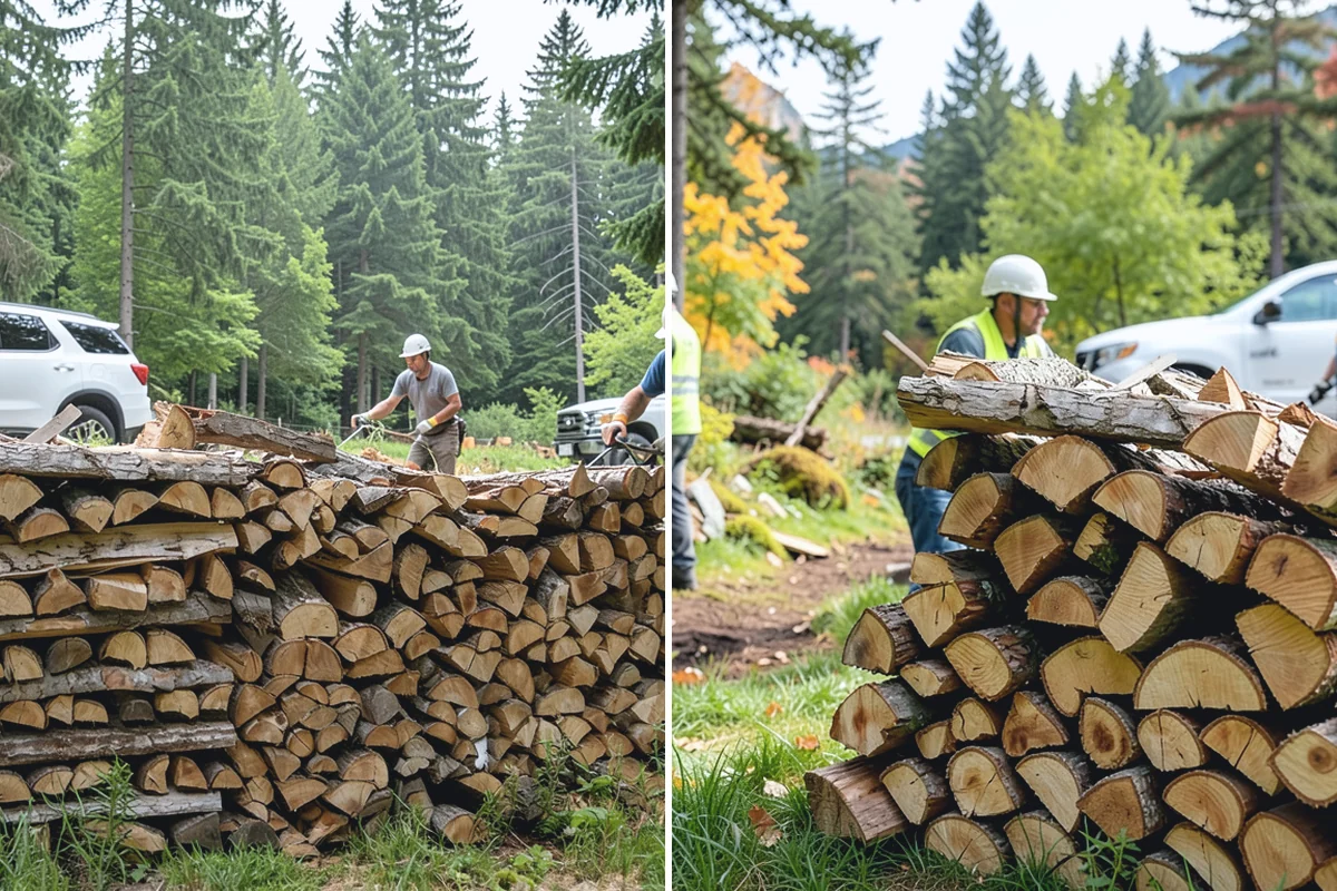 Firewood Processor Service in Wilkeson, Pierce County, WA - Assess the log volume and set length and split size