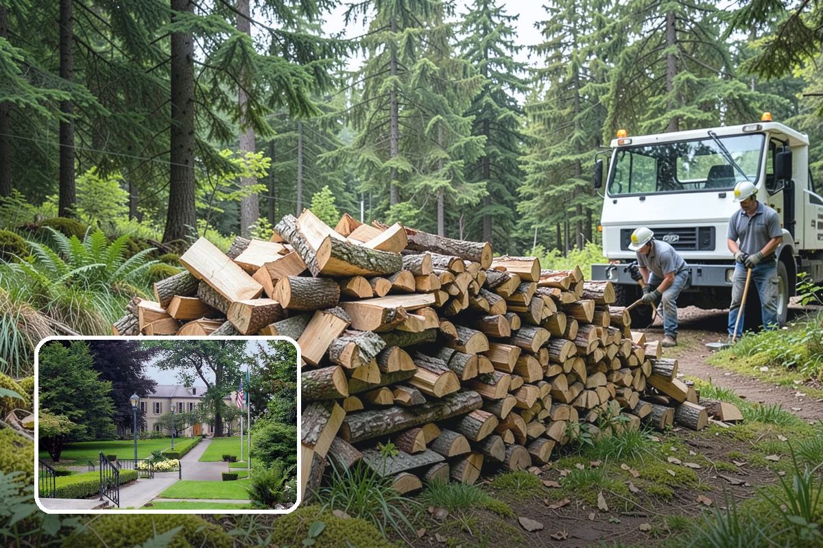 Firewood Processor Service in Woodinville, King County, WA - Bucks and splits in a single continuous pass
