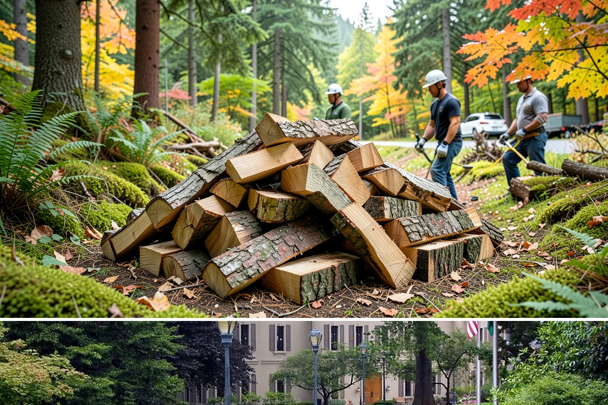 Firewood Processor Service in Woodinville, King County, WA - Best for fall and winter bulk processing or clearing large volumes of downed wood after major storms.