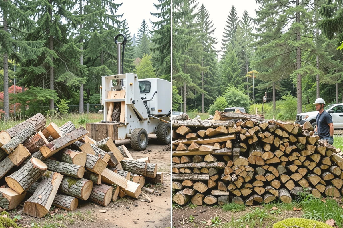 Firewood Processor Service in Yarrow Point, King County, WA - Assess the log volume and set length and split size
