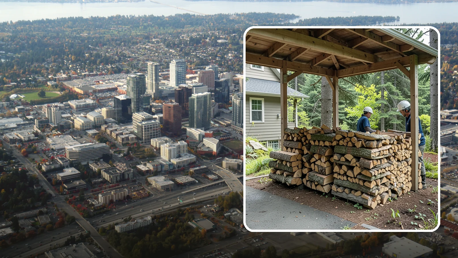 Firewood Racks in Bellevue, King County, WA - We supply and set up sturdy firewood racks that keep your wood off the ground and drying properly through wet Pacific Northwest...