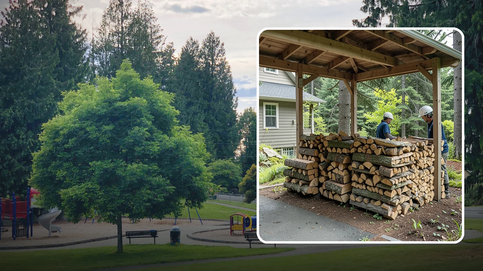Firewood Racks in Bonney Lake, Pierce County, WA - We supply and set up sturdy firewood racks that keep your wood off the ground and drying properly through wet Pacific Northwest...