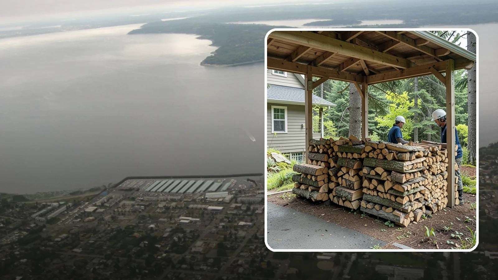 Firewood Racks in Des Moines, King County, WA - We supply and set up sturdy firewood racks that keep your wood off the ground and drying properly through wet Pacific Northwest...