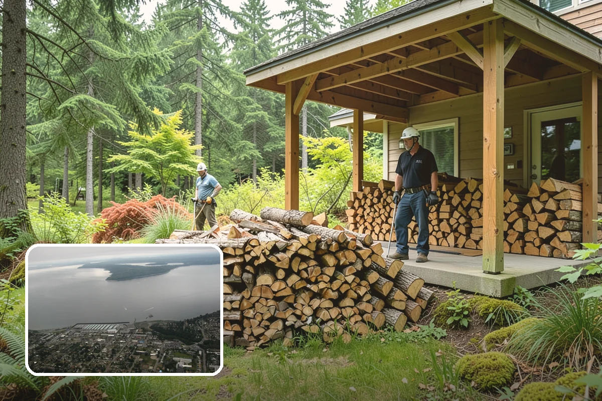 Firewood Racks in Des Moines, King County, WA - Keeps wood off wet ground so the bottom layer stays dry