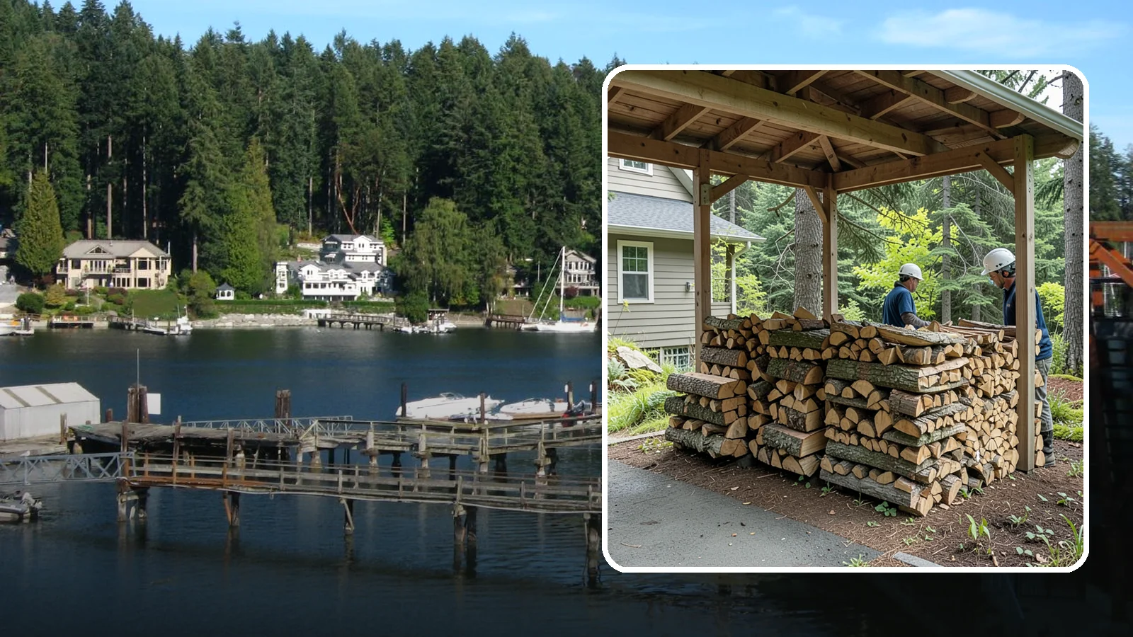 Firewood Racks in Gig Harbor, Pierce County, WA - We supply and set up sturdy firewood racks that keep your wood off the ground and drying properly through wet Pacific Northwest...