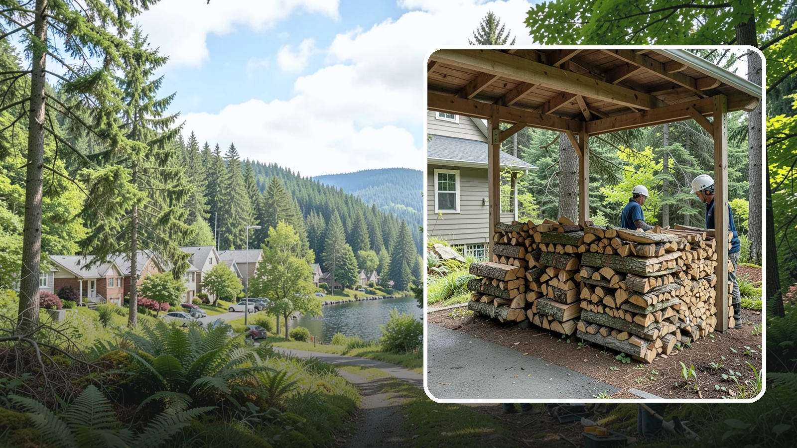 Firewood Racks in Lake Forest Park, King County, WA - We supply and set up sturdy firewood racks that keep your wood off the ground and drying properly through wet Pacific Northwest...