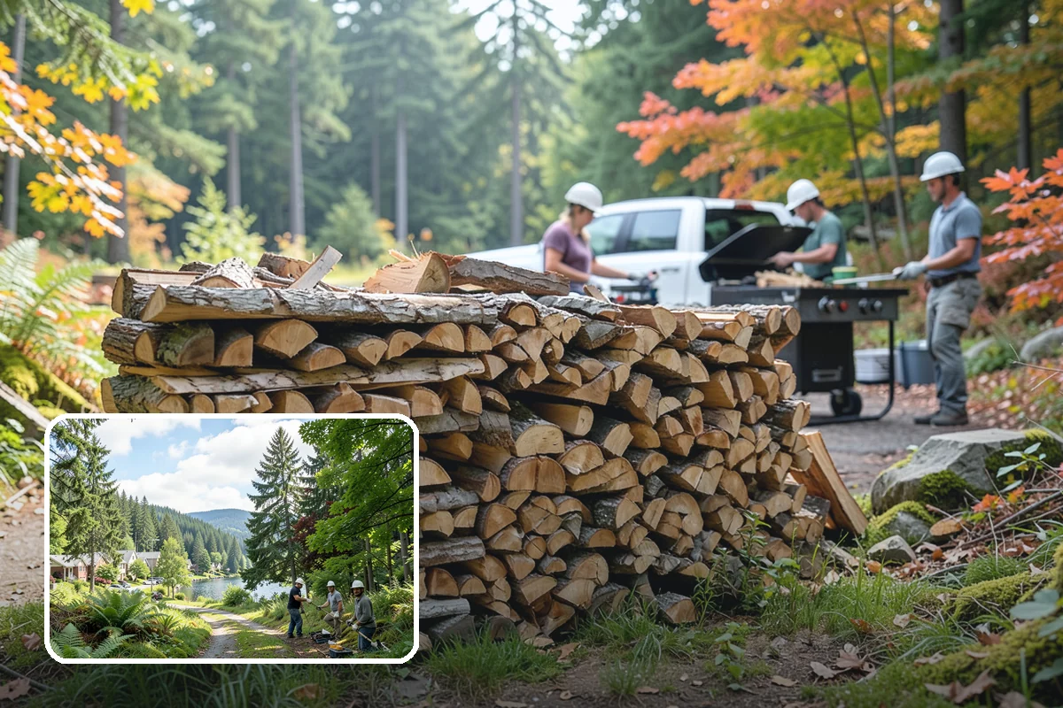 Firewood Racks in Lake Forest Park, King County, WA - Keeps wood off wet ground so the bottom layer stays dry