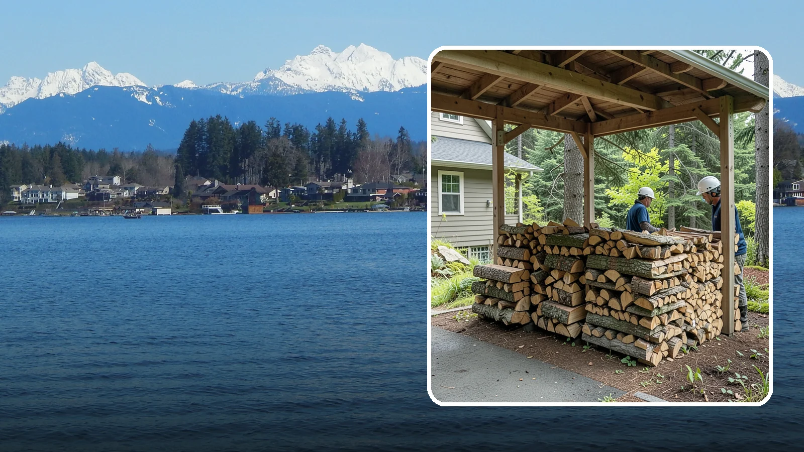 Firewood Racks in Lake Stevens, Snohomish County, WA - We supply and set up sturdy firewood racks that keep your wood off the ground and drying properly through wet Pacific Northwest...