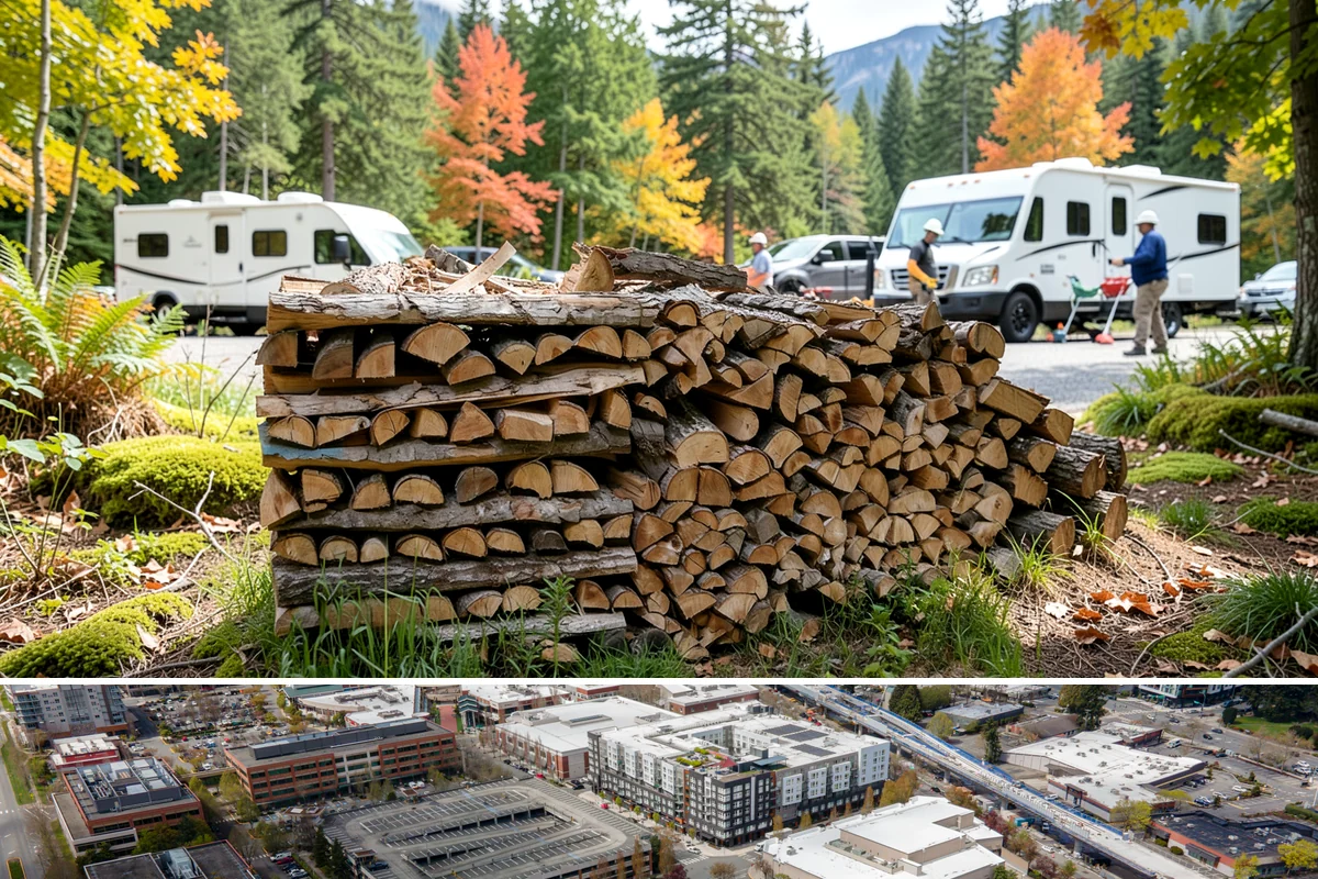 Firewood Racks in Redmond, King County, WA - Set up a rack in late summer or early fall so wood has a dry base before the rainy season arrives.