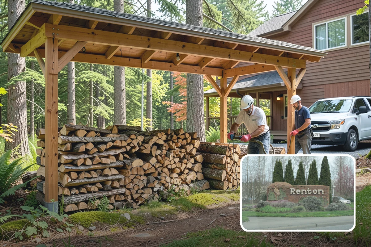 Firewood Racks in Renton, King County, WA - Keeps wood off wet ground so the bottom layer stays dry