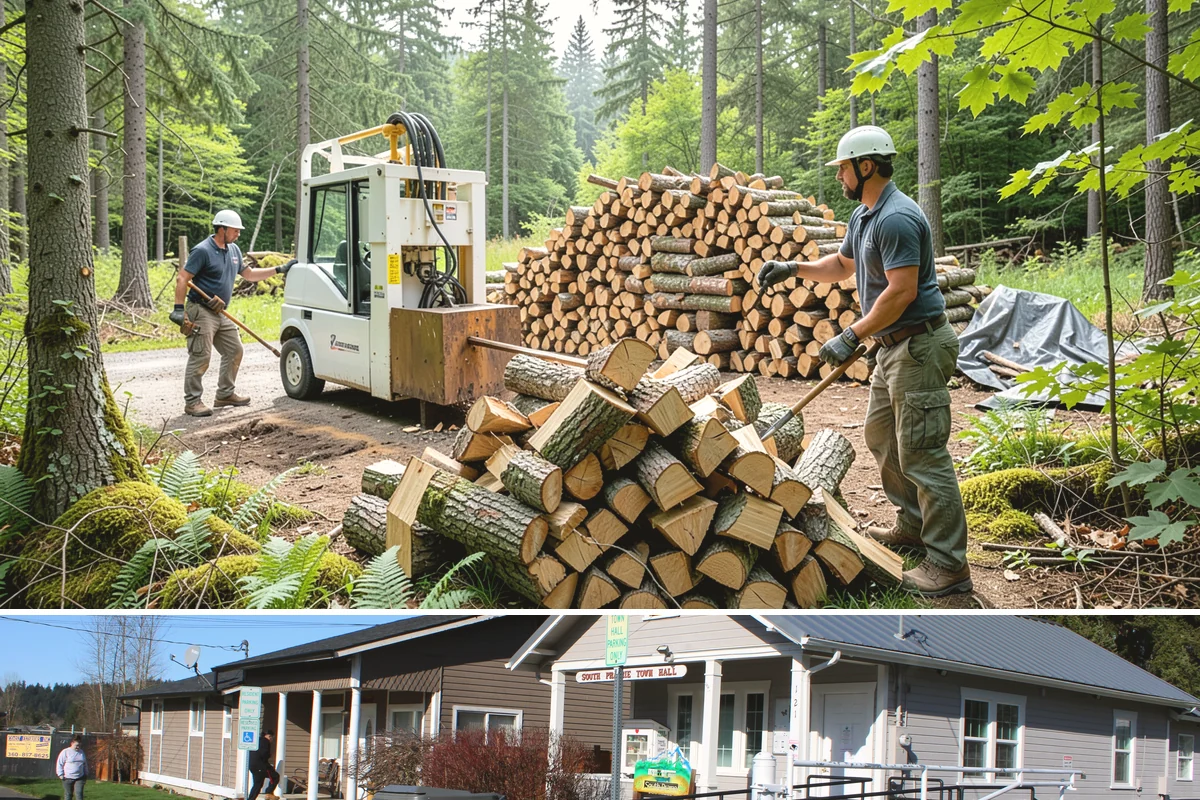 Firewood Racks in South Prairie, Pierce County, WA - Set up a rack in late summer or early fall so wood has a dry base before the rainy season arrives.