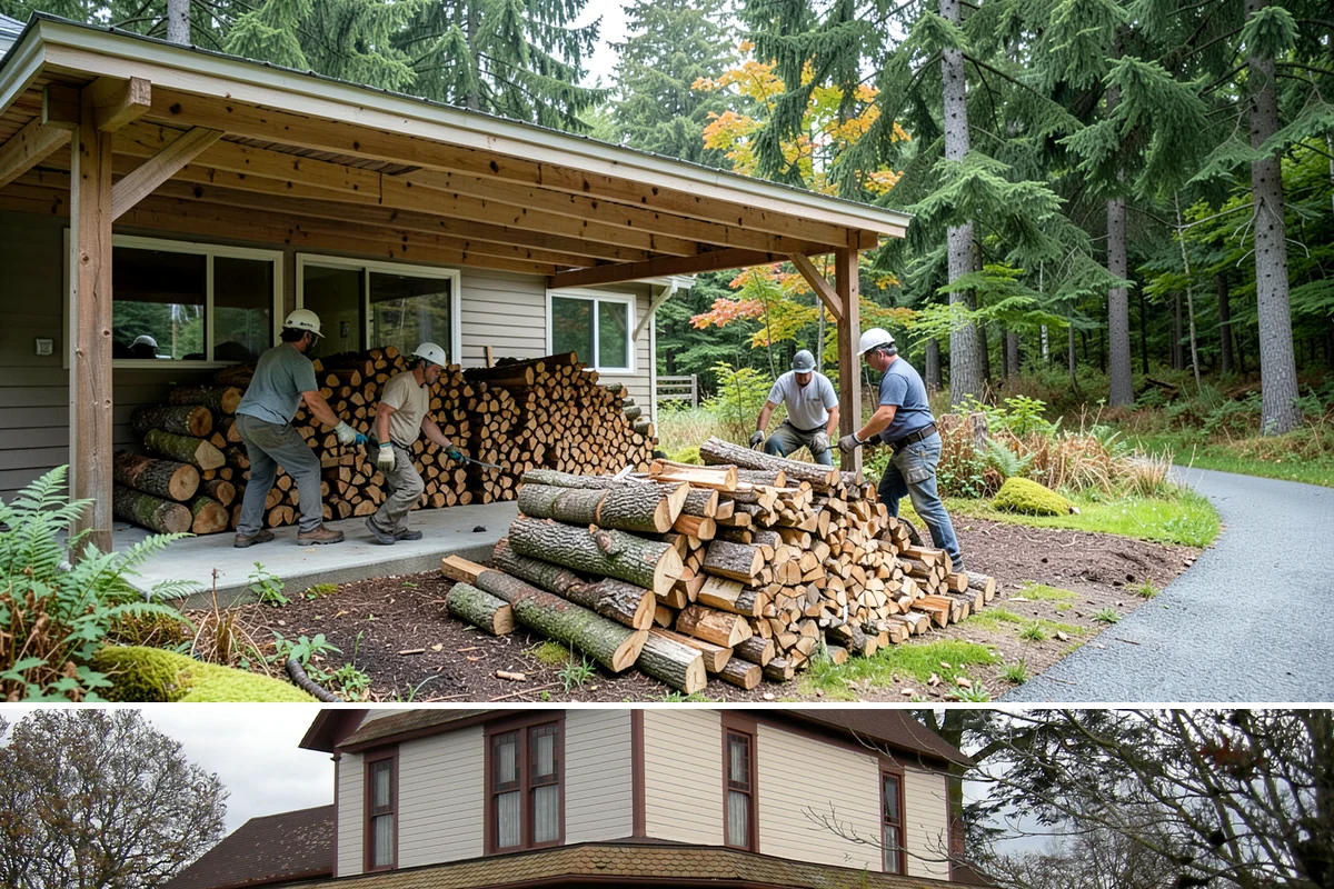 Firewood Racks in Sumner, Pierce County, WA - Set up a rack in late summer or early fall so wood has a dry base before the rainy season arrives.