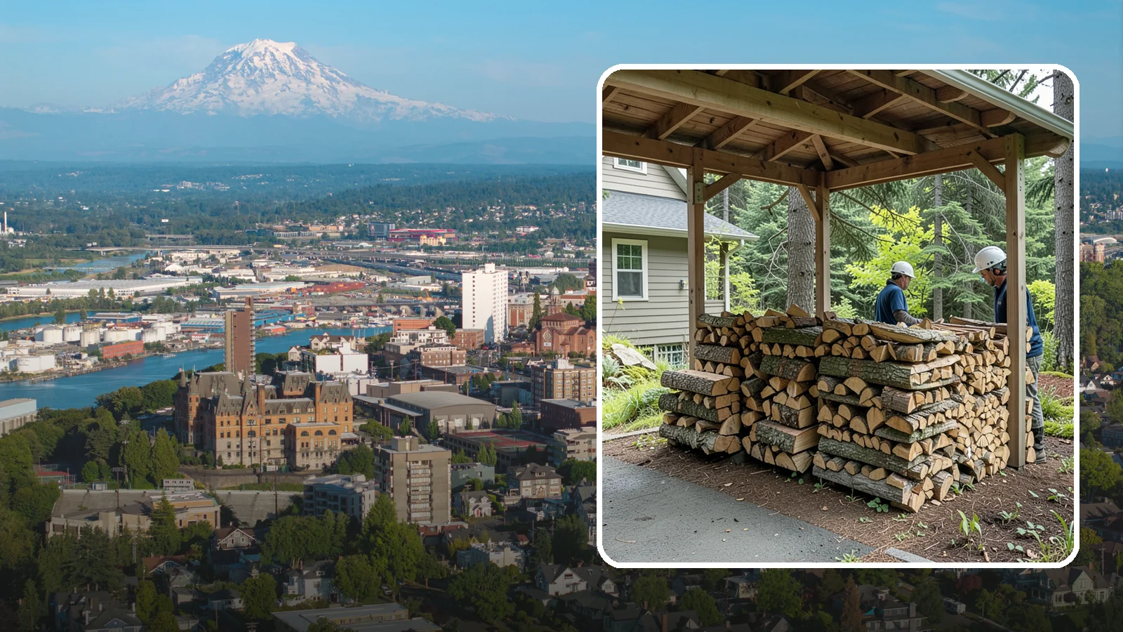 Firewood Racks in Tacoma, Pierce County, WA - We supply and set up sturdy firewood racks that keep your wood off the ground and drying properly through wet Pacific Northwest...