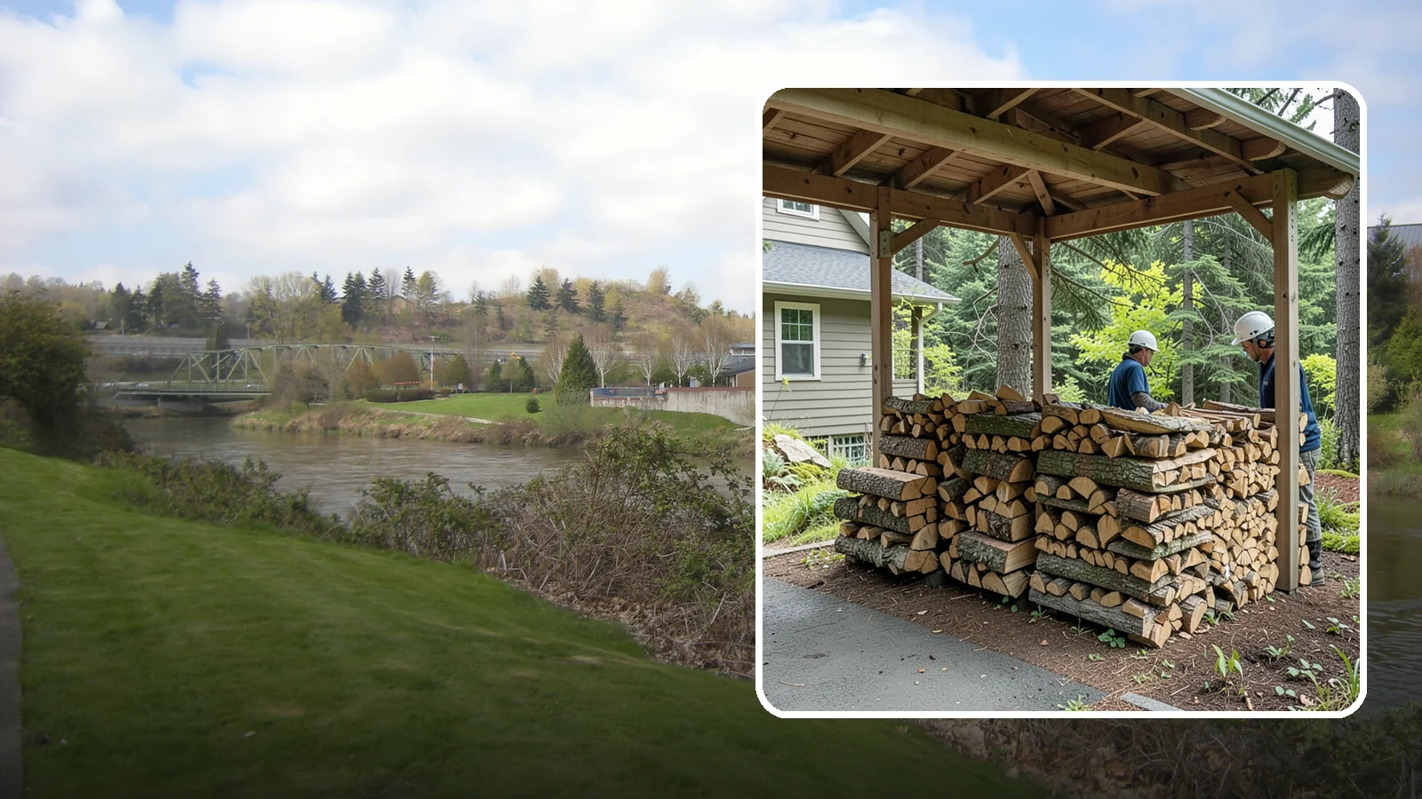 Firewood Racks in Tukwila, King County, WA - We supply and set up sturdy firewood racks that keep your wood off the ground and drying properly through wet Pacific Northwest...