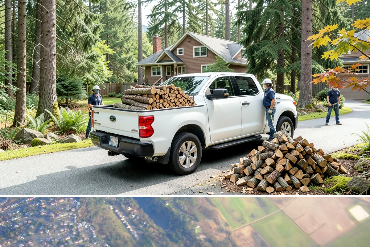 Firewood Recycling in Algona, King County, WA - Recycling in spring cleanup season captures storm debris and gives recovered wood time to season.