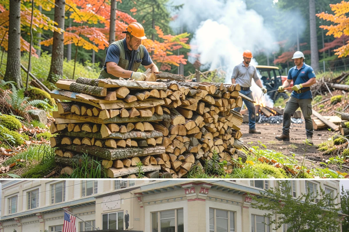 Firewood Recycling in Anacortes, Skagit County, WA - Recycling in spring cleanup season captures storm debris and gives recovered wood time to season.