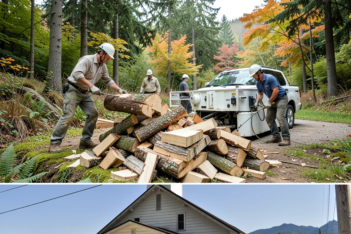 Firewood Recycling in Concrete, Skagit County, WA - Recycling in spring cleanup season captures storm debris and gives recovered wood time to season.