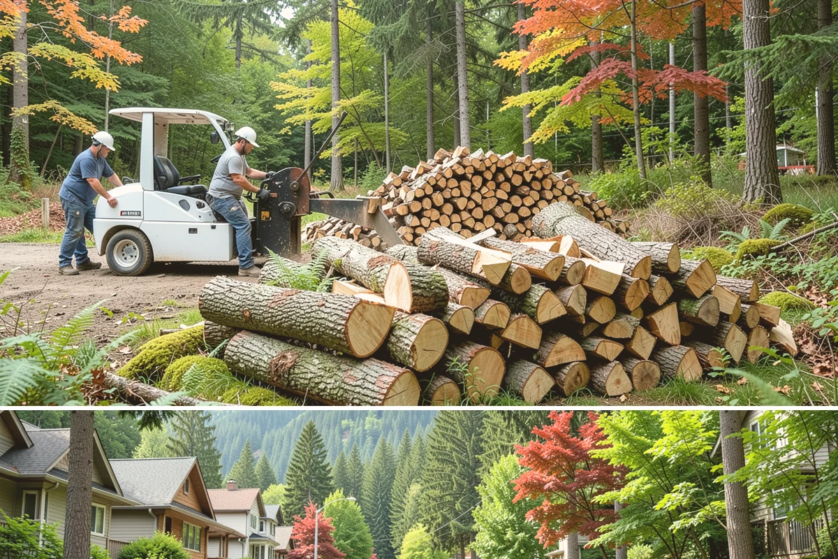 Firewood Recycling in Darrington, Snohomish County, WA - Recycling in spring cleanup season captures storm debris and gives recovered wood time to season.