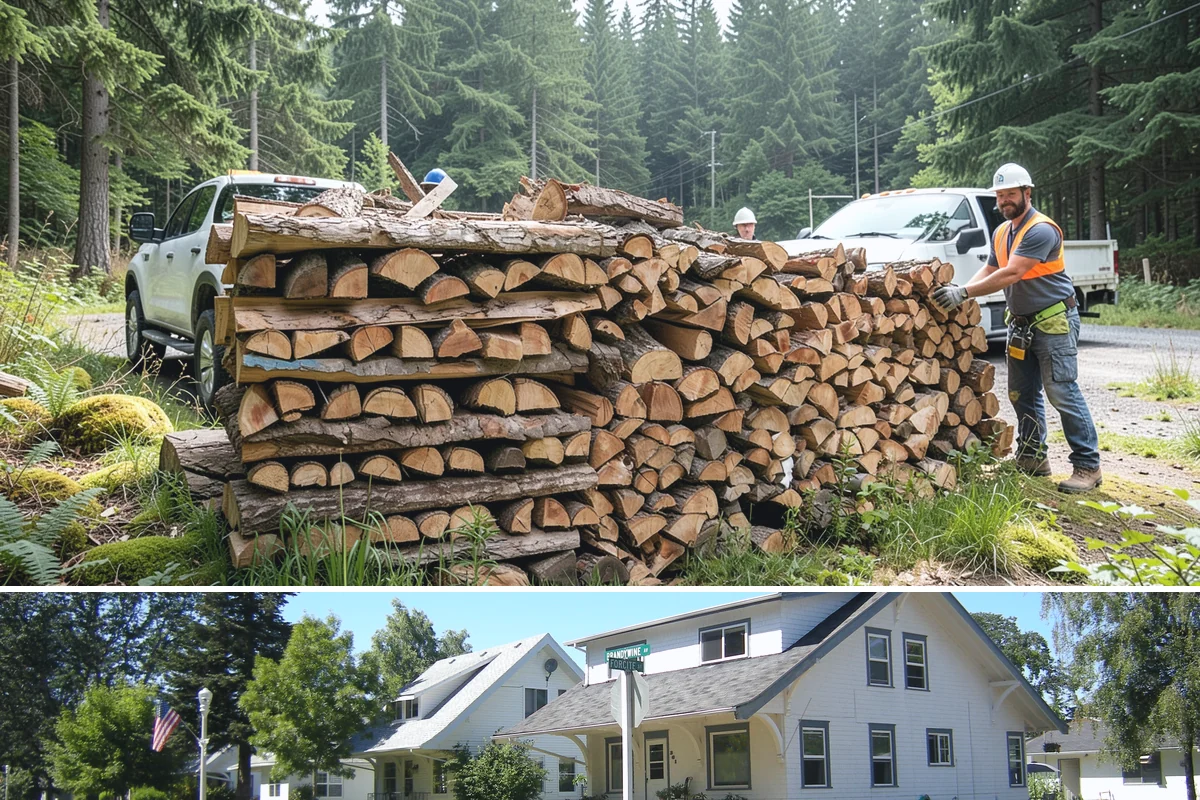 Firewood Recycling in DuPont, Pierce County, WA - Recycling in spring cleanup season captures storm debris and gives recovered wood time to season.