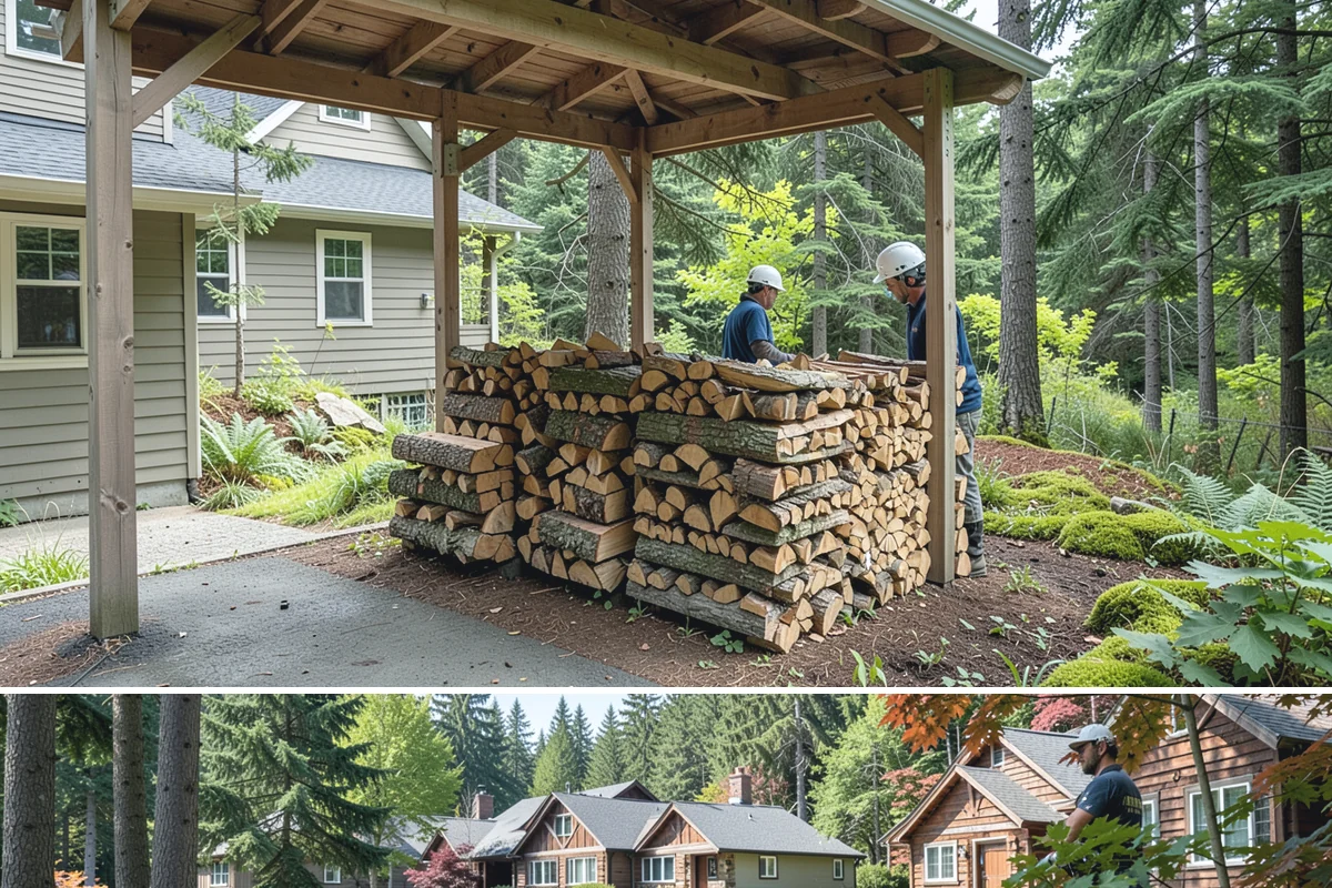 Firewood Recycling in Edgewood, WA - Recycling in spring cleanup season captures storm debris and gives recovered wood time to season.