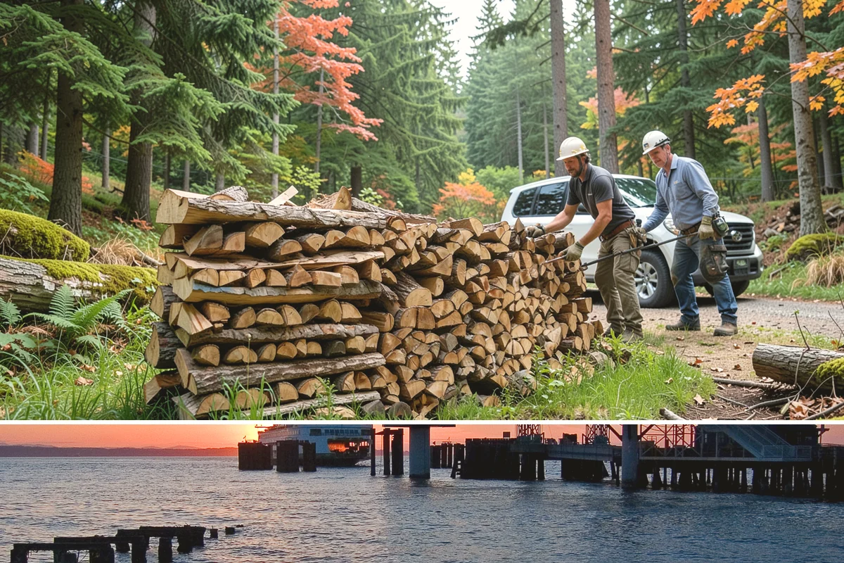 Firewood Recycling in Edmonds, Snohomish County, WA - Recycling in spring cleanup season captures storm debris and gives recovered wood time to season.