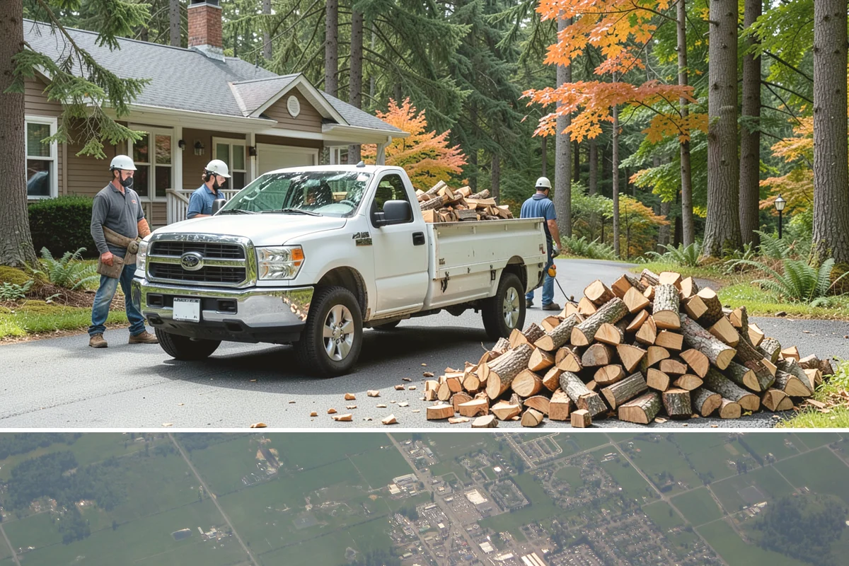 Firewood Recycling in Enumclaw, King County, WA - Recycling in spring cleanup season captures storm debris and gives recovered wood time to season.