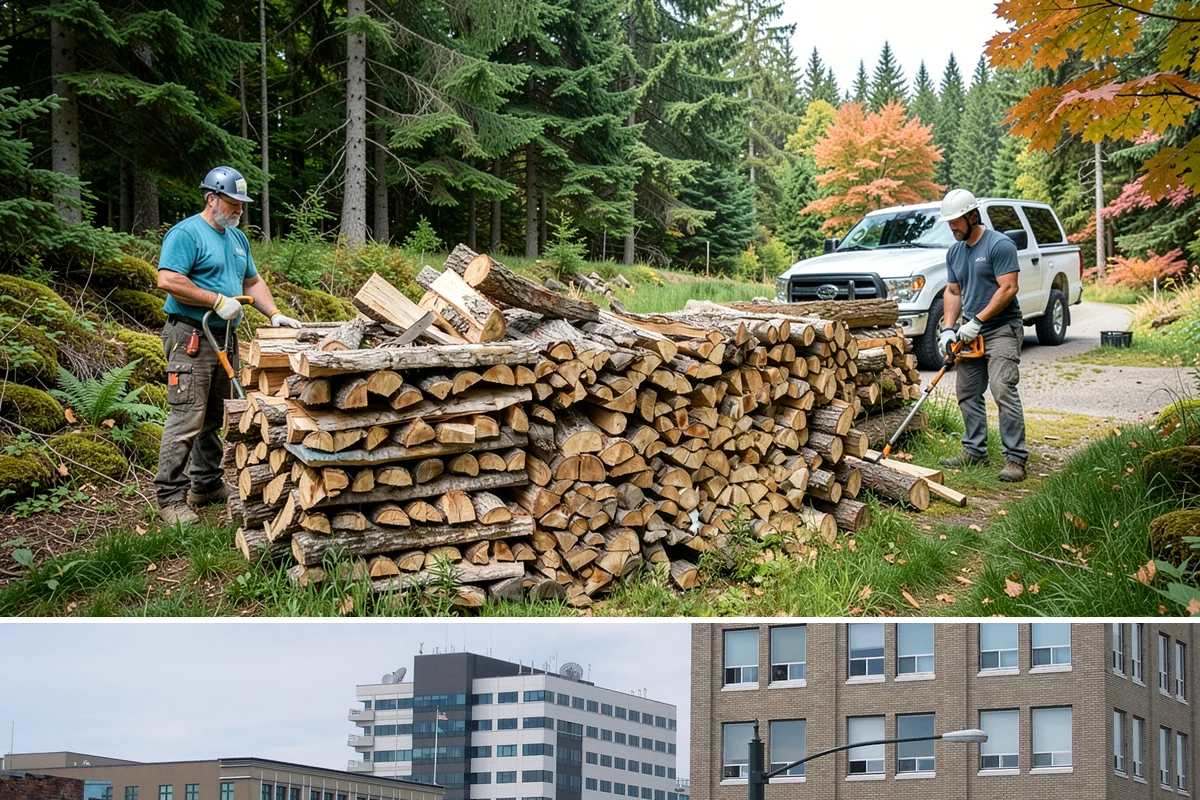 Firewood Recycling in Everett, Snohomish County, WA - Recycling in spring cleanup season captures storm debris and gives recovered wood time to season.
