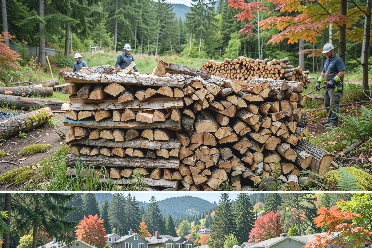 Firewood Recycling in Fircrest, Pierce County, WA - Recycling in spring cleanup season captures storm debris and gives recovered wood time to season.