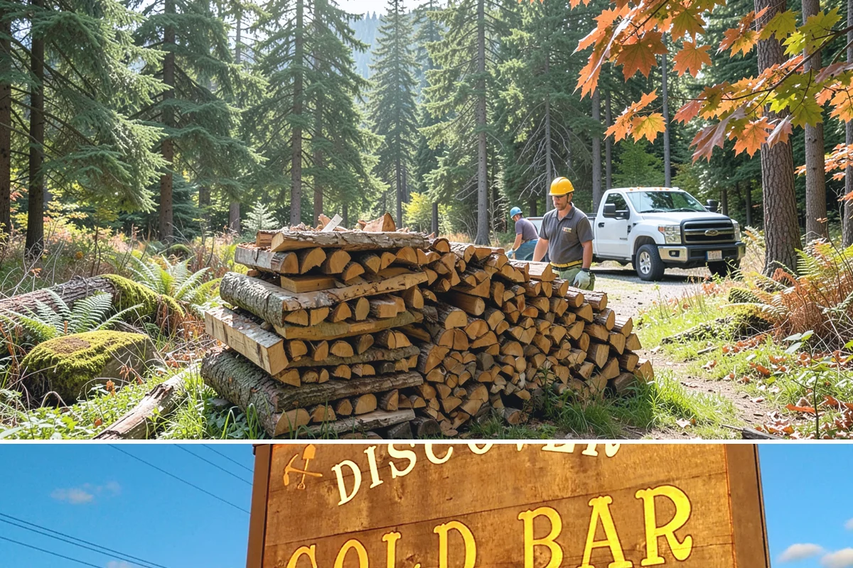 Firewood Recycling in Gold Bar, Snohomish County, WA - Recycling in spring cleanup season captures storm debris and gives recovered wood time to season.