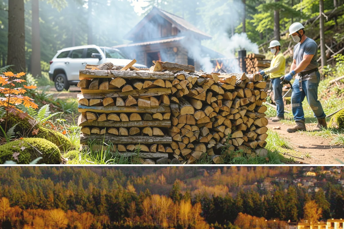 Firewood Recycling in Kenmore, King County, WA - Recycling in spring cleanup season captures storm debris and gives recovered wood time to season.