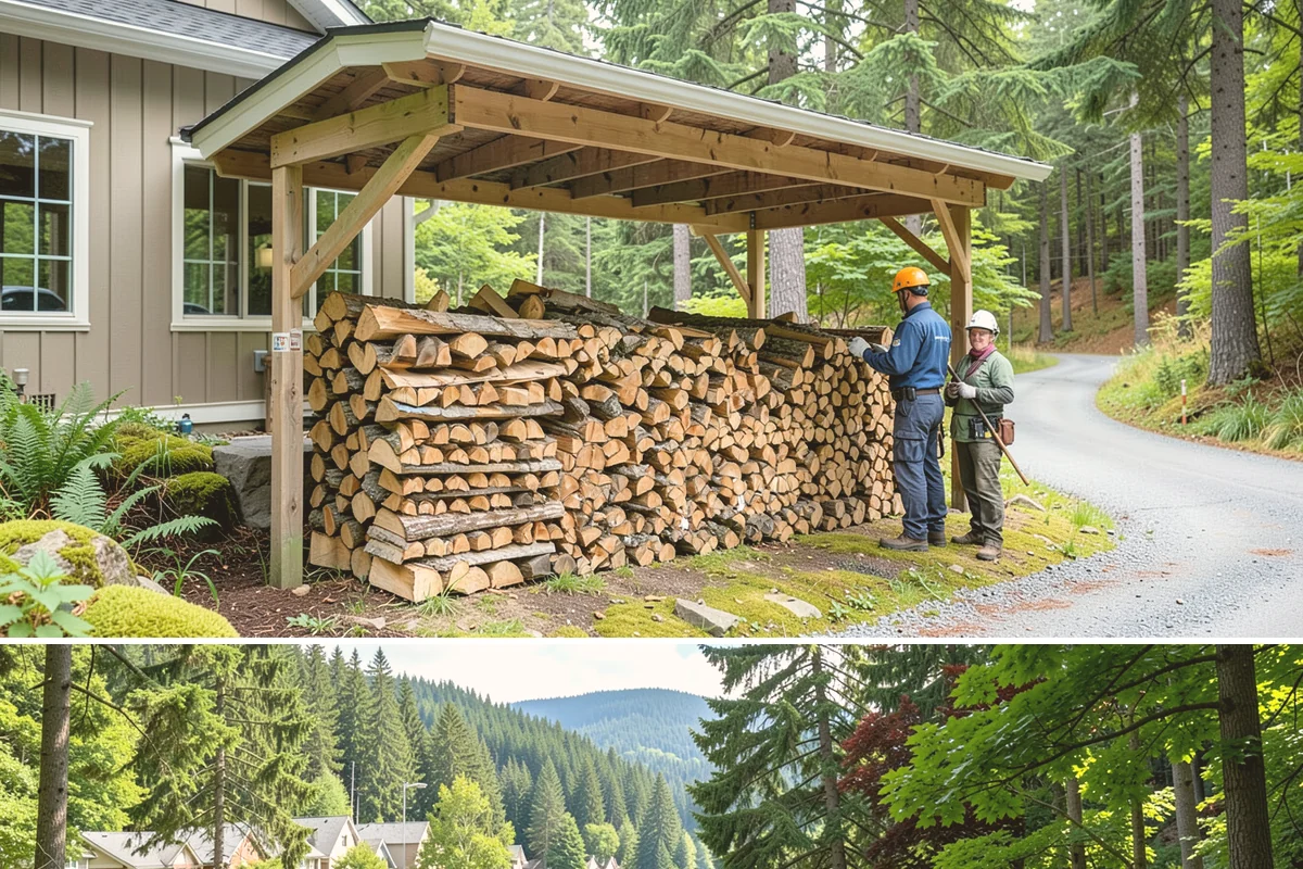 Firewood Recycling in Lake Forest Park, King County, WA - Recycling in spring cleanup season captures storm debris and gives recovered wood time to season.