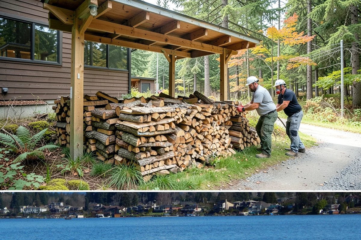Firewood Recycling in Lake Stevens, Snohomish County, WA - Recycling in spring cleanup season captures storm debris and gives recovered wood time to season.