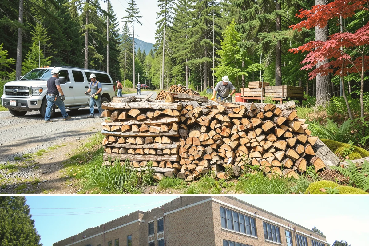 Firewood Recycling in Maple Valley, King County, WA - Recycling in spring cleanup season captures storm debris and gives recovered wood time to season.