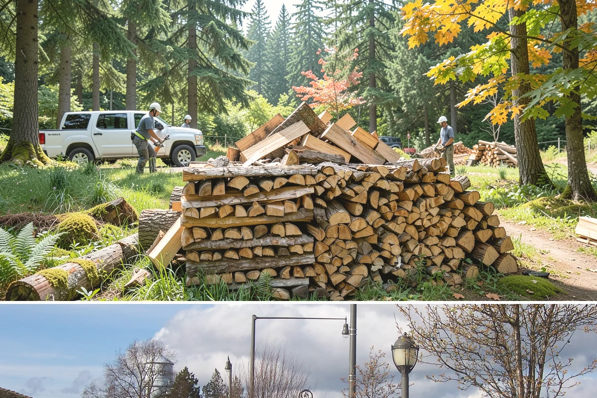 Firewood Recycling in Marysville, Snohomish County, WA - Recycling in spring cleanup season captures storm debris and gives recovered wood time to season.