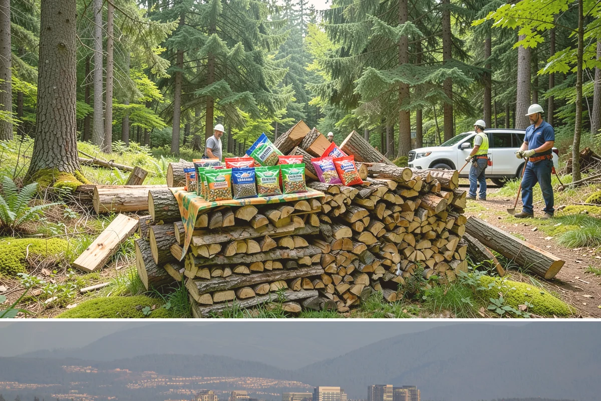 Firewood Recycling in Medina, King County, WA - Recycling in spring cleanup season captures storm debris and gives recovered wood time to season.