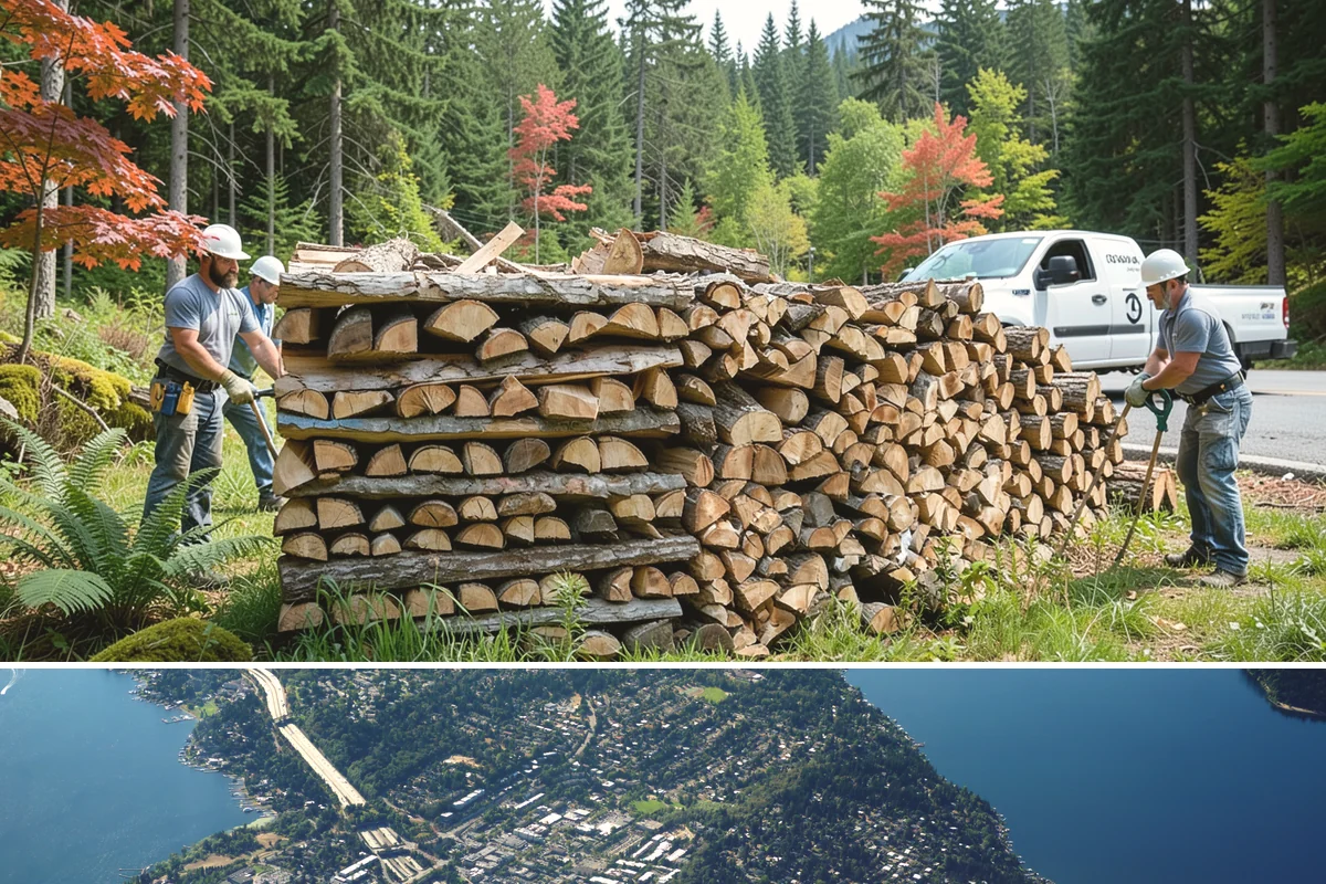 Firewood Recycling in Mercer Island, King County, WA - Recycling in spring cleanup season captures storm debris and gives recovered wood time to season.