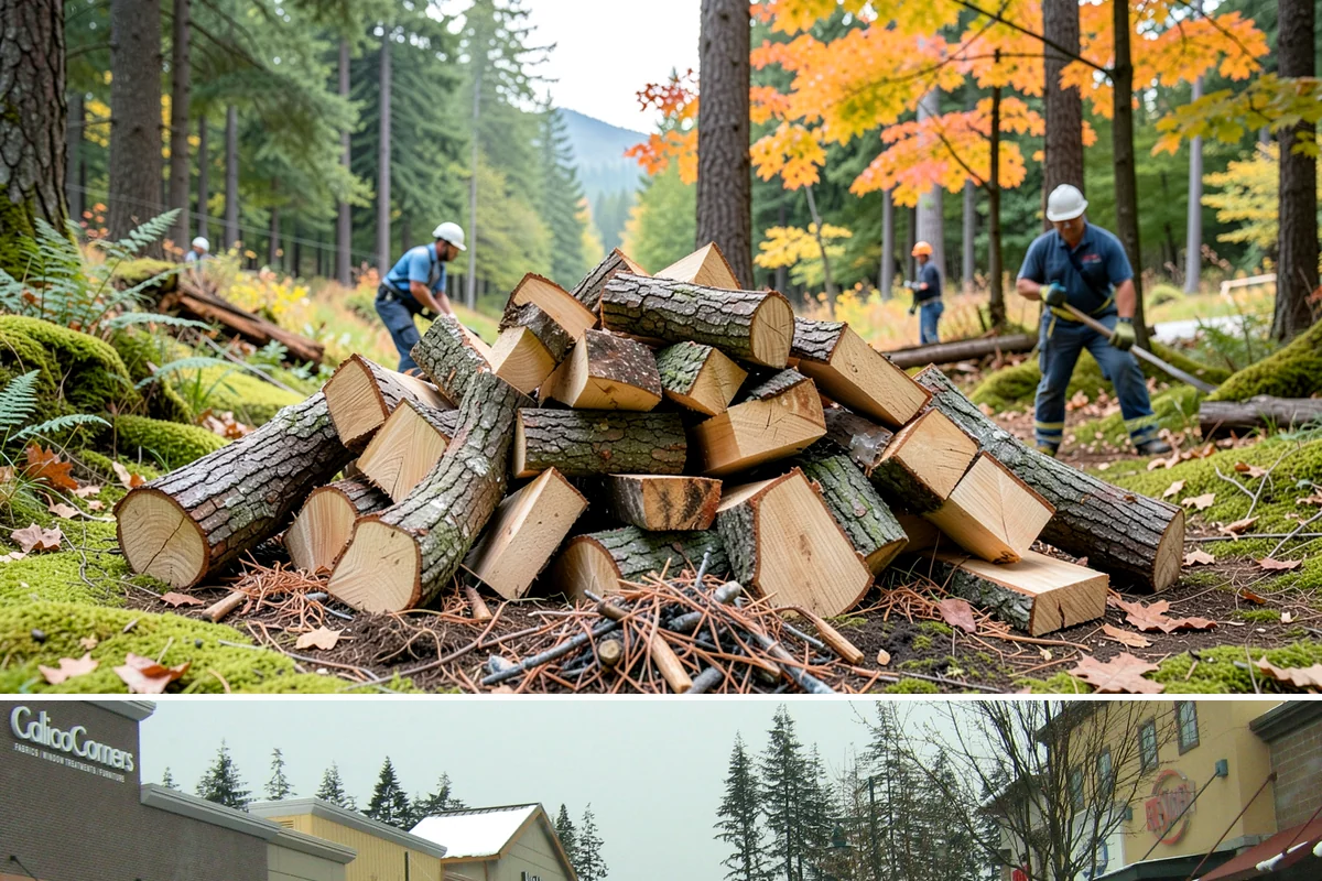 Firewood Recycling in Mill Creek, Snohomish County, WA - Recycling in spring cleanup season captures storm debris and gives recovered wood time to season.