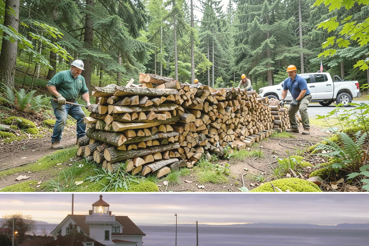 Firewood Recycling in Mukilteo, Snohomish County, WA - Recycling in spring cleanup season captures storm debris and gives recovered wood time to season.